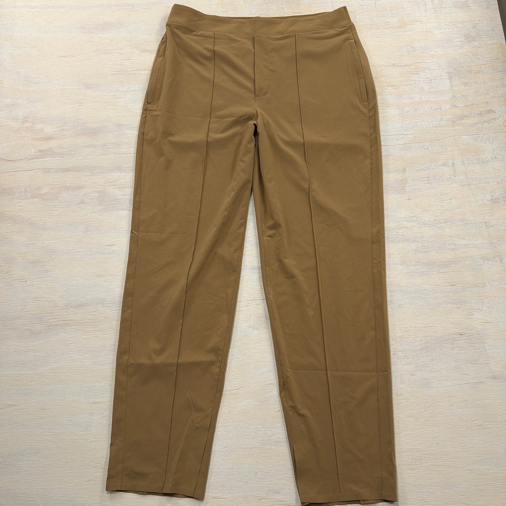 Athleta Pant Brooklyn Heights High Rise 12 Stretch Crease Brown Womens